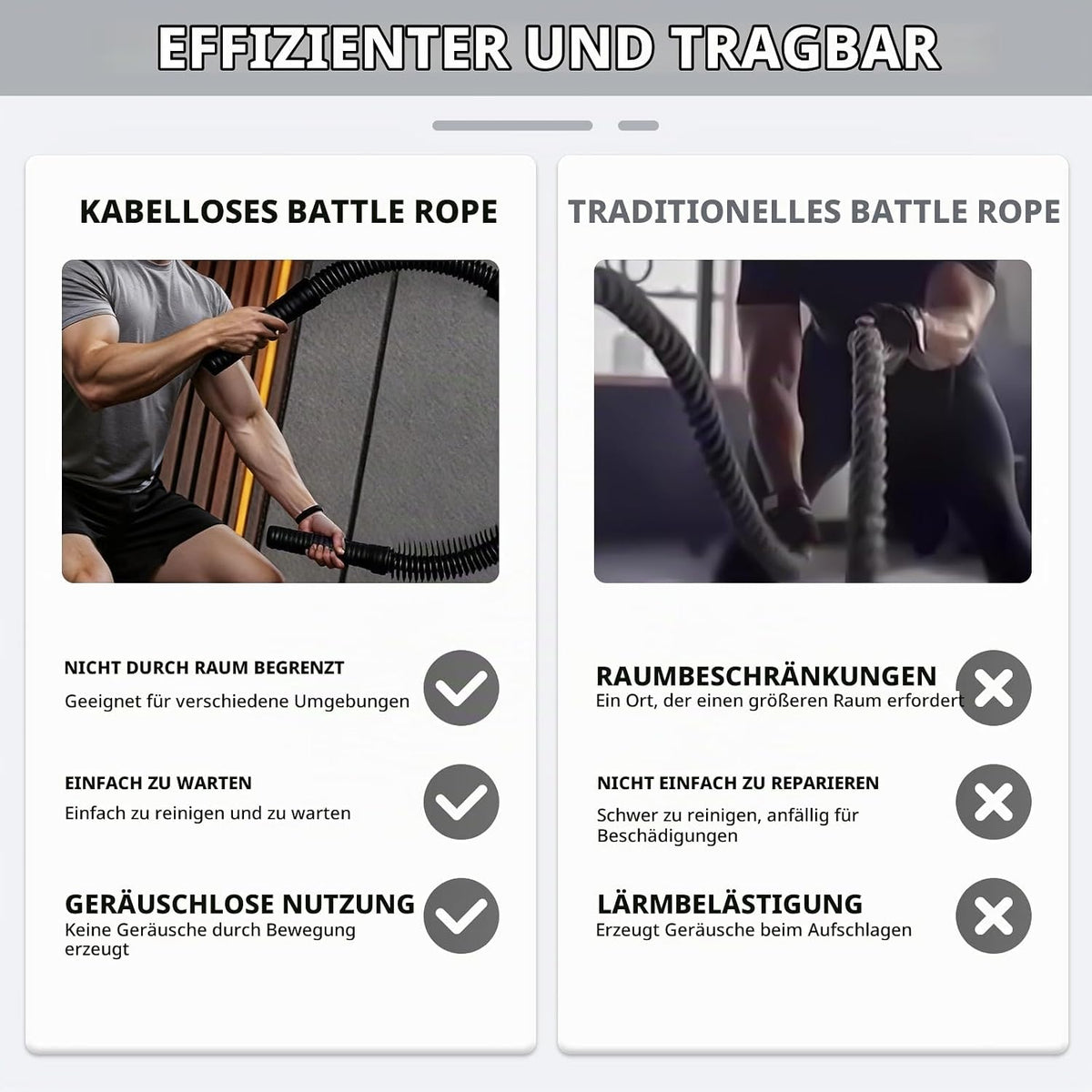 Battle Rope Ohne Seil, Trainingsseile, Tragbare Sportseil